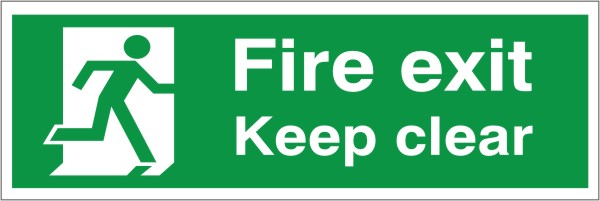 Fire Exit Keep Clear 400mm x 150mm